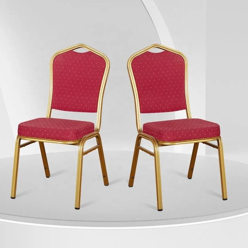 Wholesale Cheap Luxury Stackable Rental Gold Metal Iron Steel Frame Event Wedding Hotel Hall Furniture Banquet Chairs for Sale
