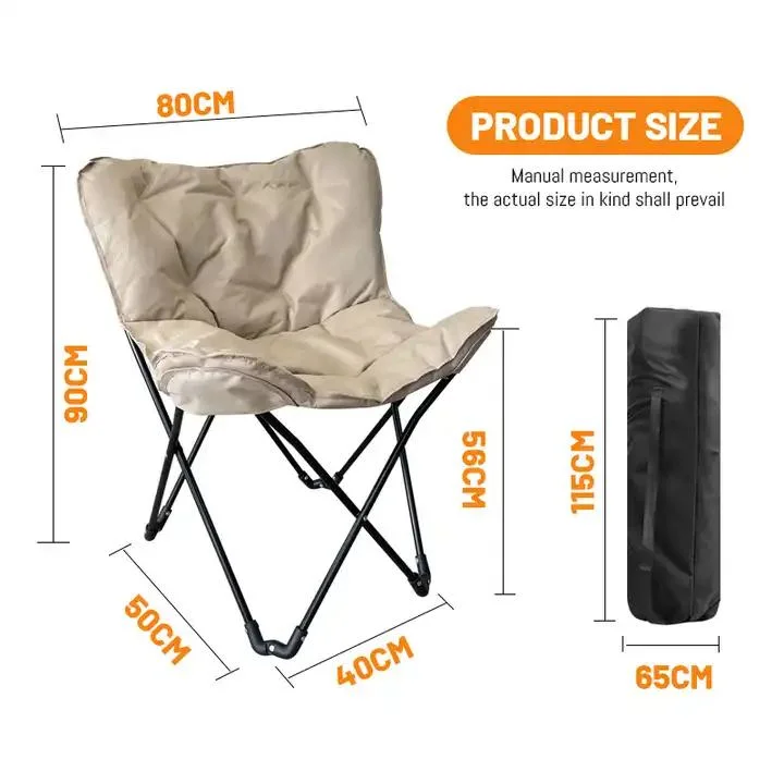 Comfortable Metal Portable Picnic Folding Camping Chairs Soft Lawn Moon Chair