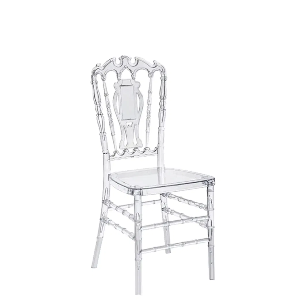 Transparent Plastic Crystal Clear Princess Outdoor Dining Chair for Wedding From Tiffany