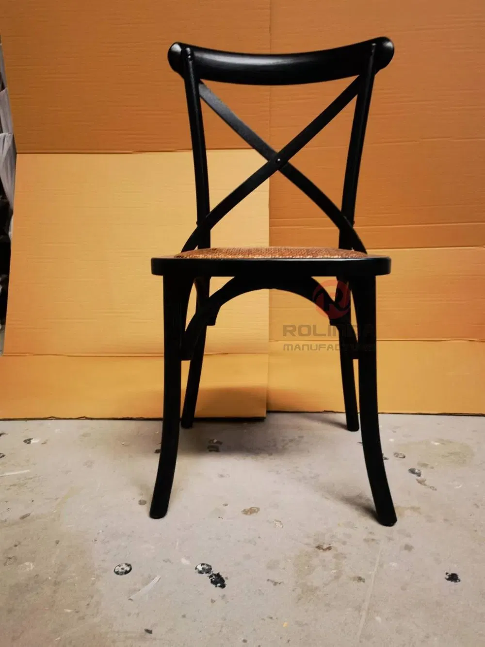 Wholesale Stackable Antique Vineyard Wooden Cross Back Chair Cocktail Party Wedding Chair