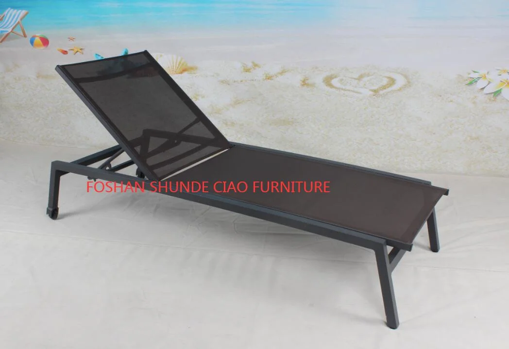 Poolside Furniture Beach Outdoor Aluminum Frame Powder Coating Textiline Sun Lounger