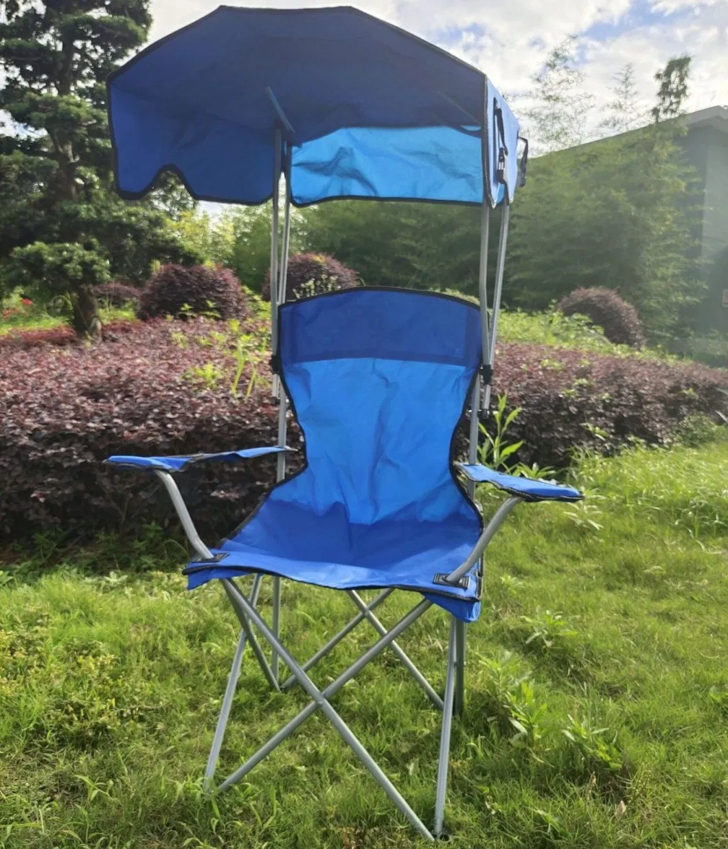 Lawn Chair, Camping Chairs with Shade Canopy and Carry Bag, Fold Fishing Chair for Outdoor Beach Camping Patio Chairs