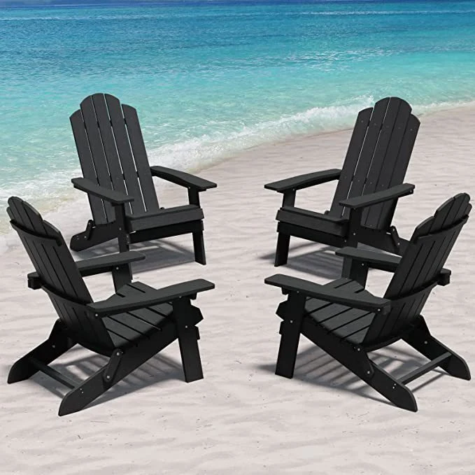 Outdoor Furniture All-Weather Eco-Friendly Modern Patio Garden Leisure Resort Villa Resin Lawn Waterproof Plastic Recycled Plastic HDPE Wood Adirondack Chair
