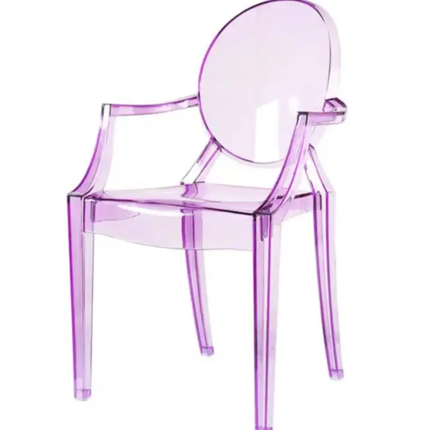 Modern Dining Chairs Stackable Arm Ghost Chair Transparent Acrylic Chair