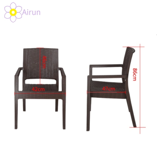 High Class Fancy Plastic Table Chairs Black Rattan Garden Outdoor Chair for Garden and Patio