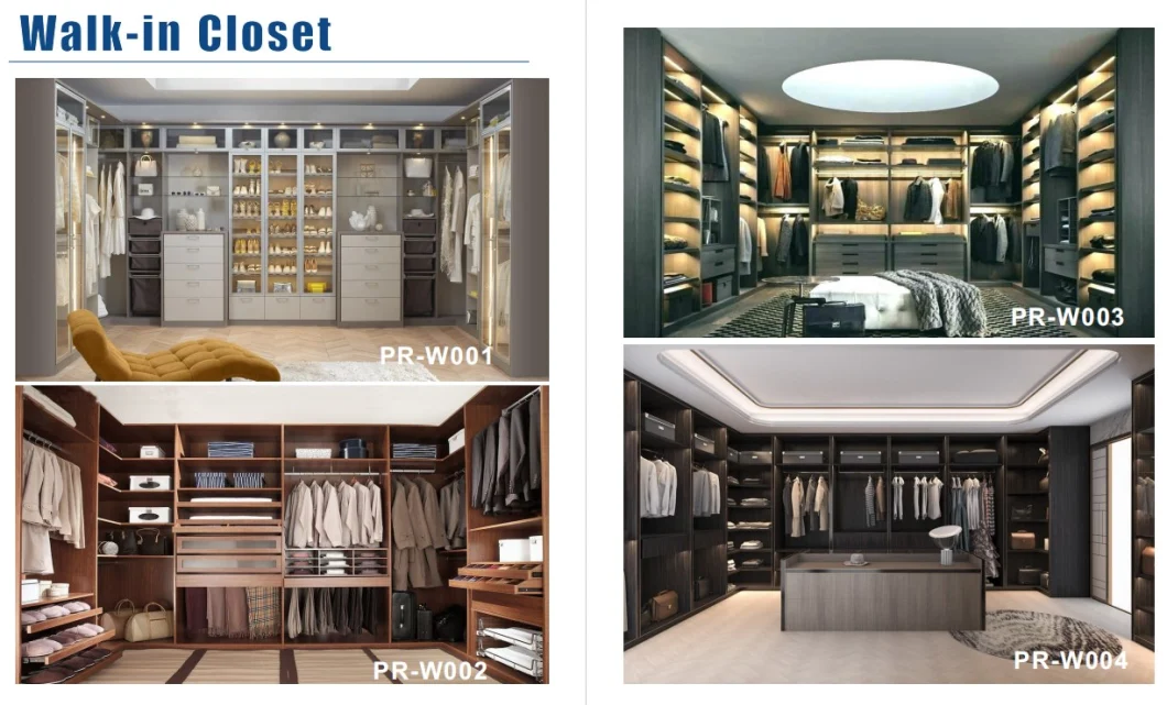 Prima Customized Luxurious Solid Wood Walk in Closet with Shoes Cabinet