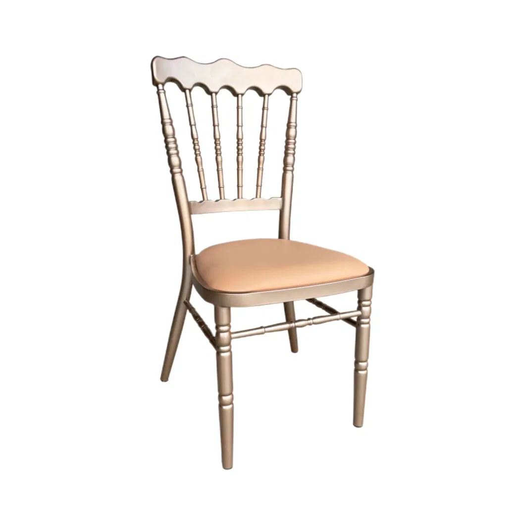 Wedding Banquet Rose Gold Banquet Wedding Chair Napoleon Hotel Dining Chair