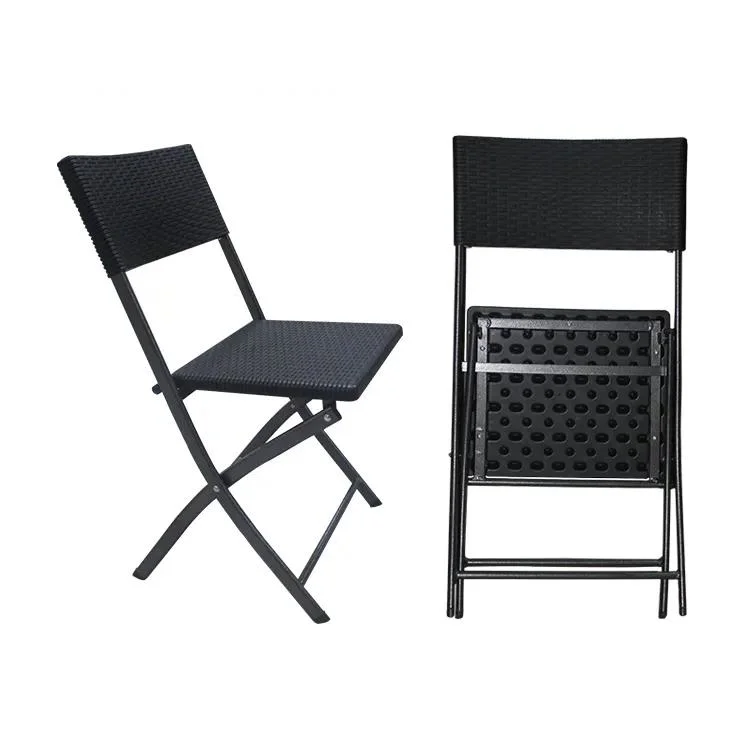 Industrial Commercial Stackable Folding Garden Portable Outdoor Black Resin Plastic Chairs for Events Wedding Party