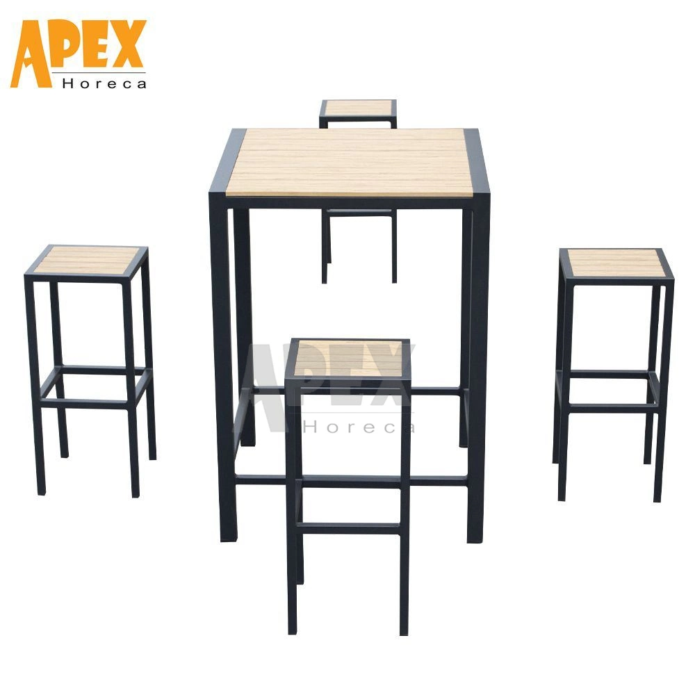 High Industrial Bar Dining Table Stools Set Portable Furniture Chair