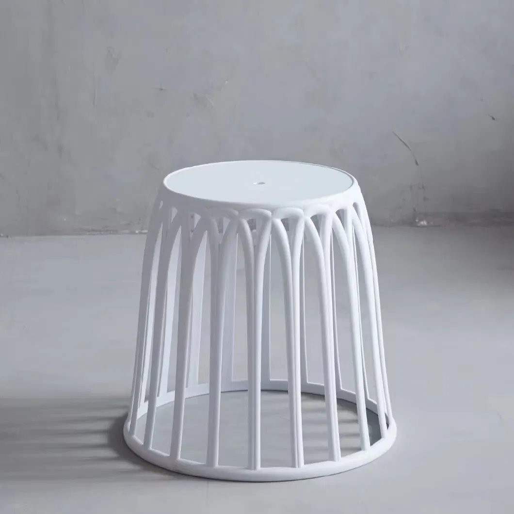 Plastic Stool Stacked Chair Round Small Coffee Table Corner Balcony Small Table Low Stool Table and Chair Dual-Use