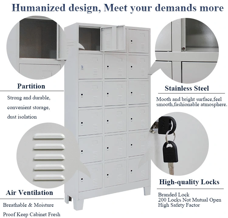 Heavy Duty Fitness Steel Locker Room Doors Shoe Rack Cabinet