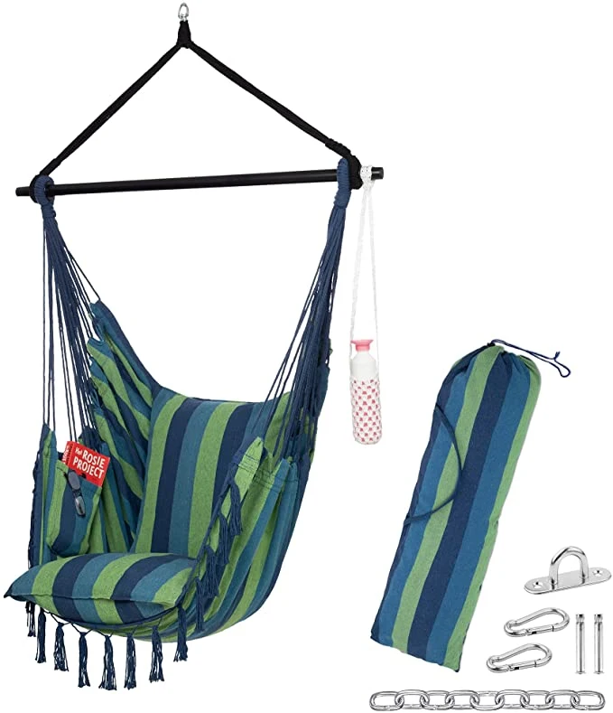 China Wholesale Home Outdoor Patio Garden Leisure Hotel Furniture Fabric Camping Metal Frame Rattan Swing Chair