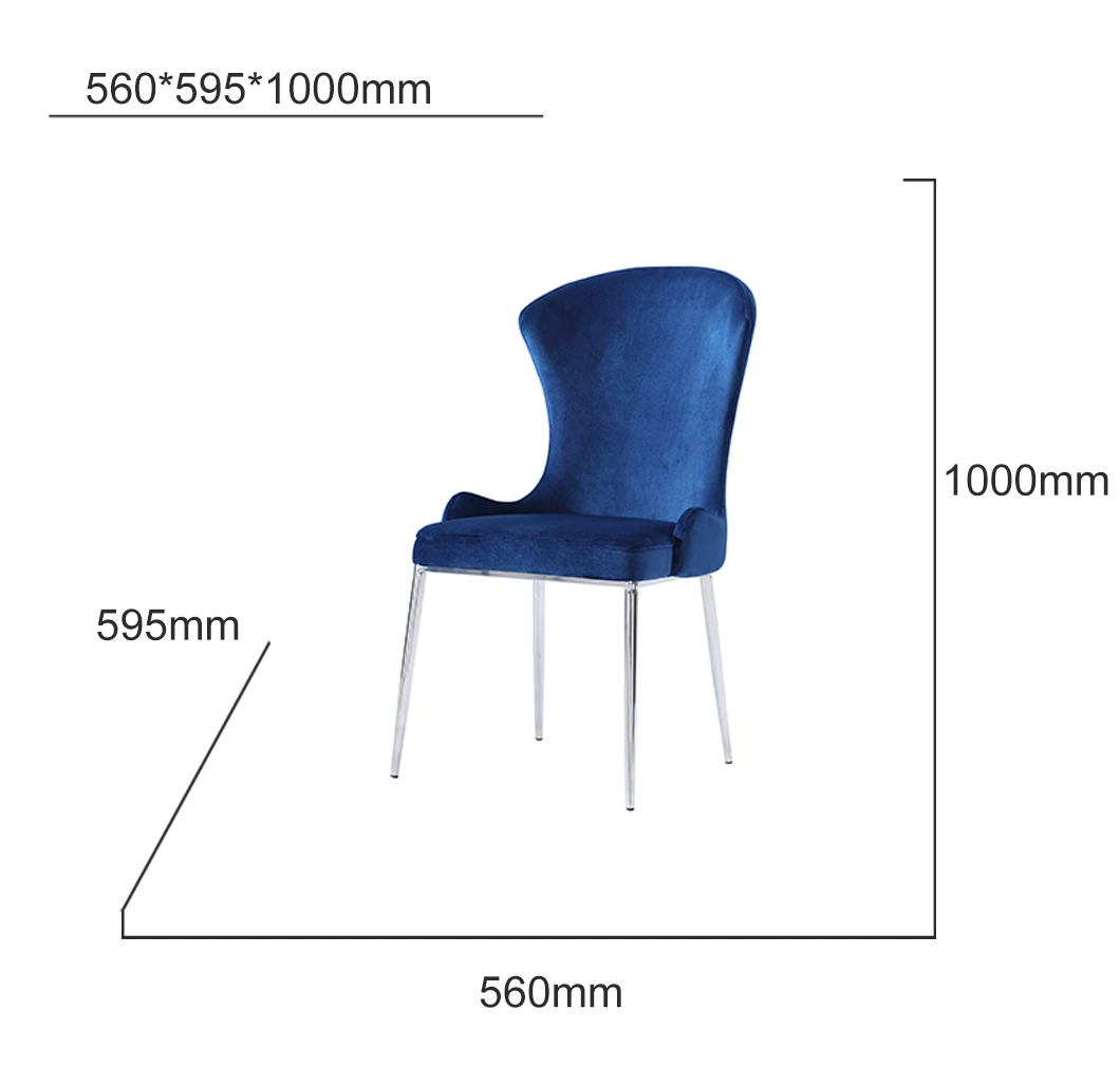 Sunlink Home Ergonomic Grey Blue Dining Furniture Leather Fabric Velvet Steel Chair