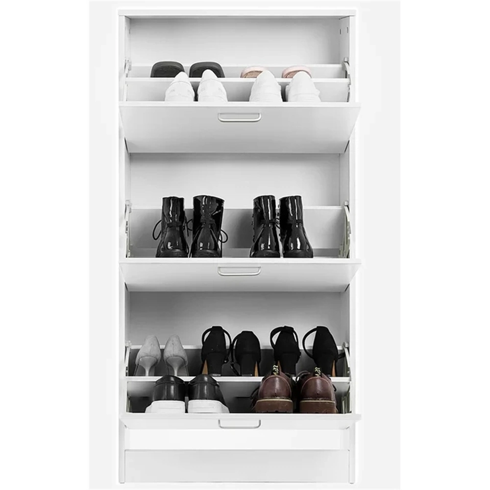 Modern Home Furniture 3-Tier Wooden Storage Cabinet Shoe Rack Wholesale