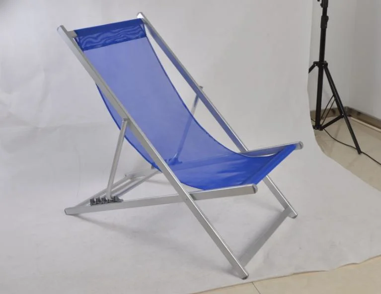 Outdoor Aluminum Beach Sling Lounge Chair Foldable Folding Lounge Beach Chair with Headrest