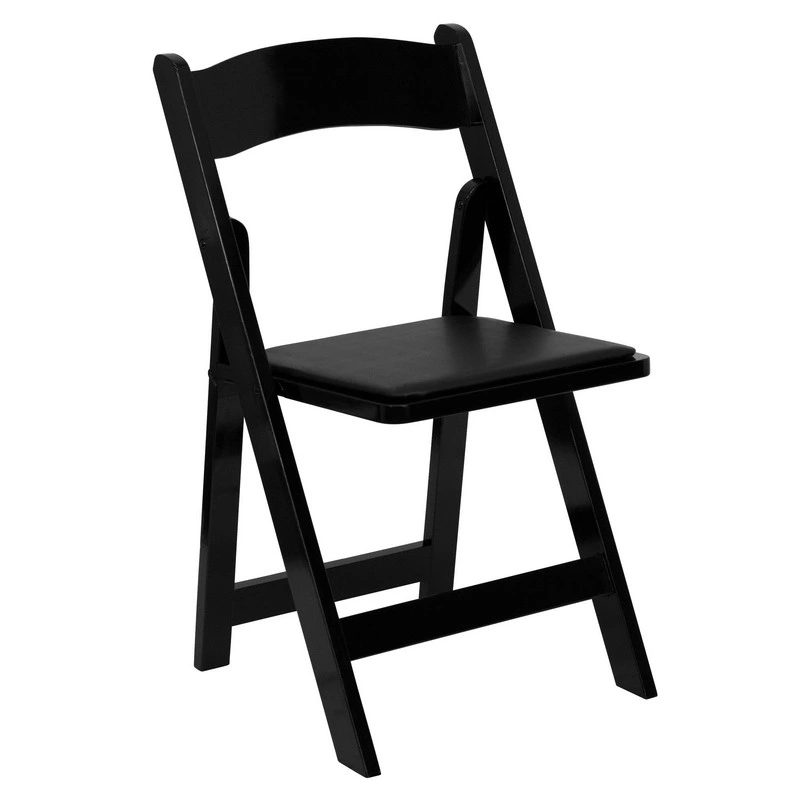 Outdoor Black Color Foldable Wood Wedding Folding Dining Chair