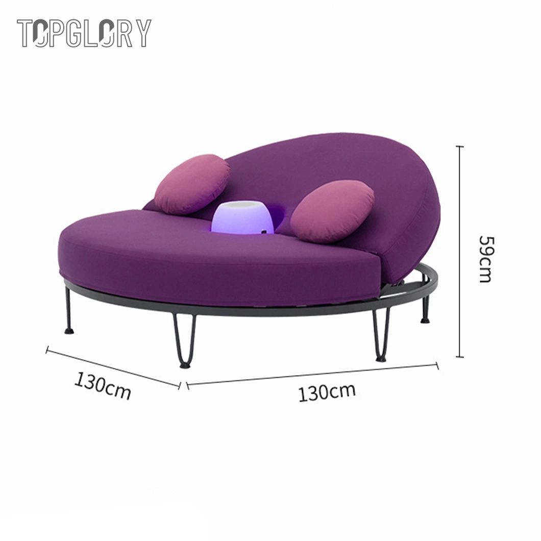 Home Hotel Furniture Outdoor Aluminum Tube Frame Fabric Sofa Bed Daybed Chaise Lounger