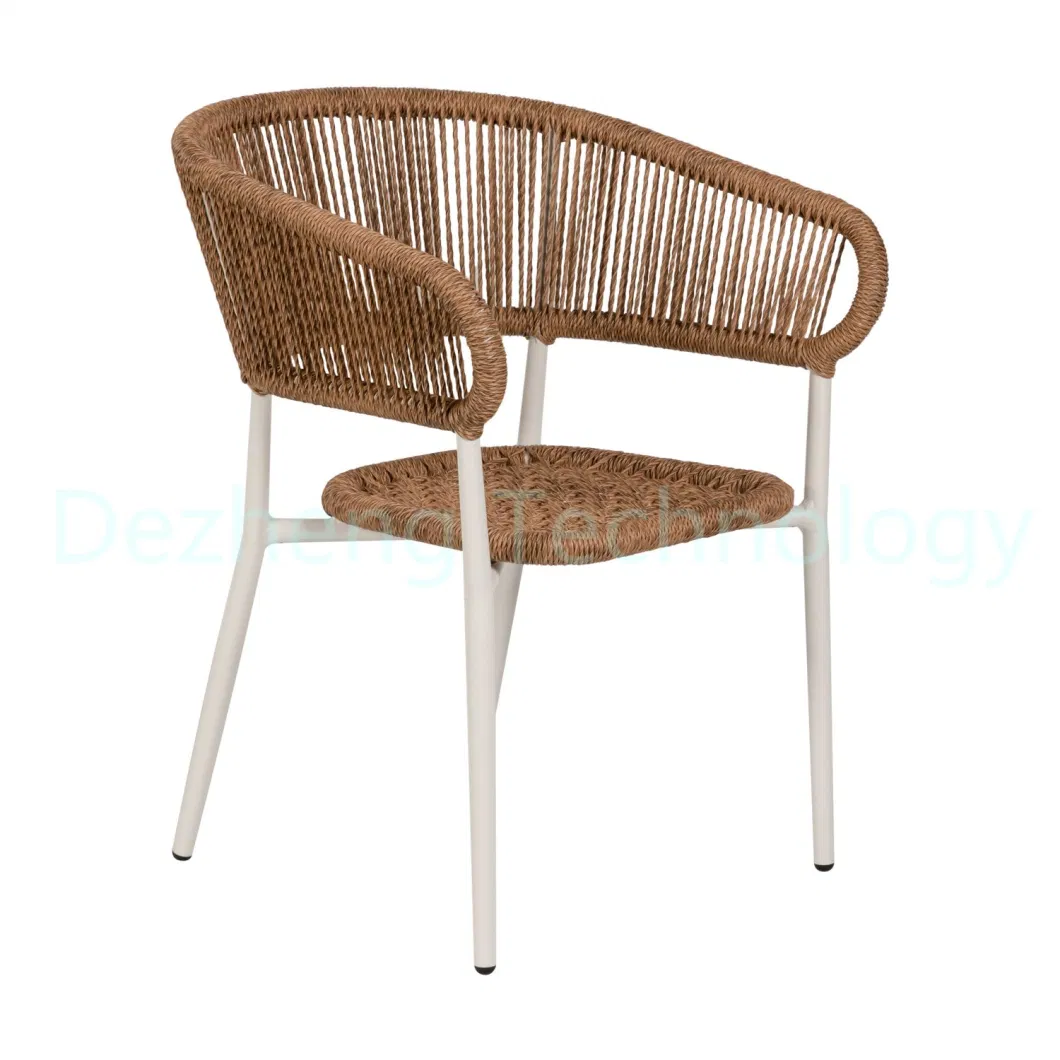Modern Home Furniture Aluminum Cafe Restaurant Dining Rattan Arm Chair