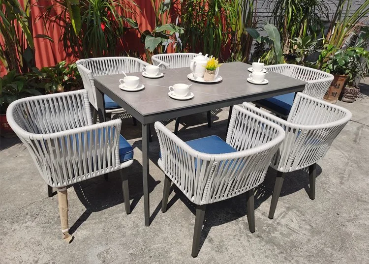 2022 Hot Selling Factory Wholesale Discount French Bistro Outdoor Balcony French Cafe Rattan Aluminum Wicker Dining Chair