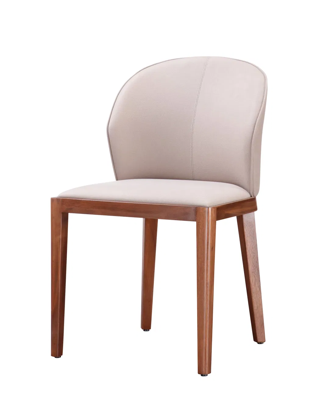 High Quality Walnut Color Solid Wood Dining Chairs Italian Hot Sale Leather Modern Dinner Chair