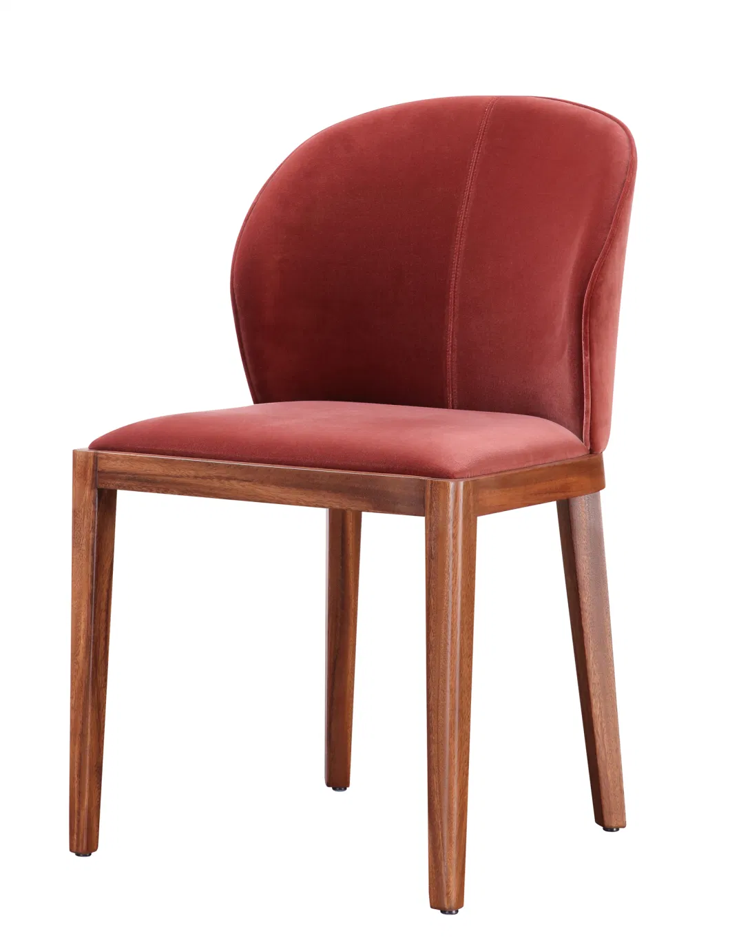 High Quality Walnut Color Solid Wood Dining Chairs Italian Hot Sale Leather Modern Dinner Chair