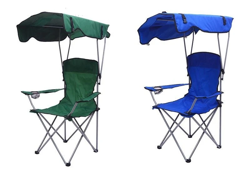 Lawn Chair, Camping Chairs with Shade Canopy and Carry Bag, Fold Fishing Chair for Outdoor Beach Camping Patio Chairs