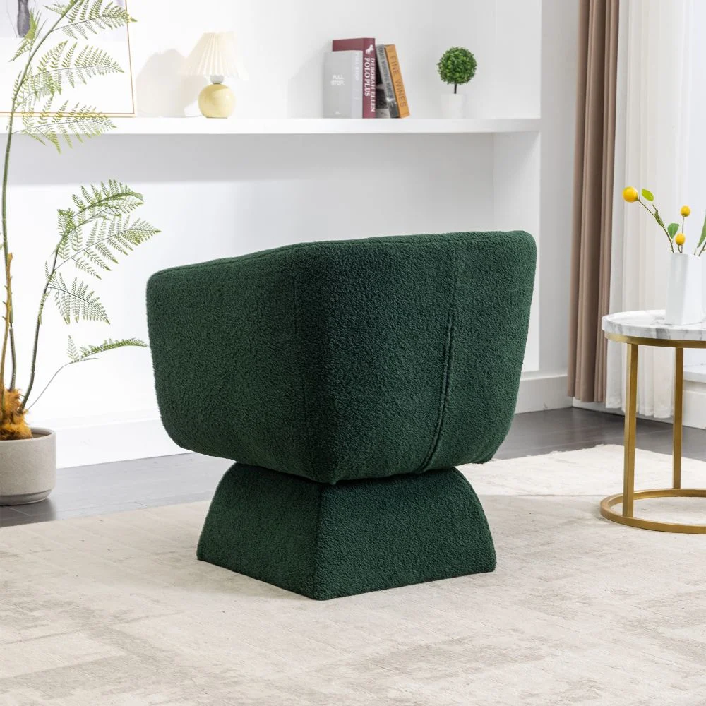 360&deg; Swivel Accent Chair with Boucle, Green