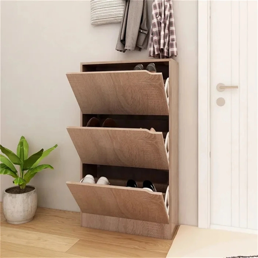 Modern 3-Tier Storage Locker Home Furniture Wooden Shoe Rack Wholesale