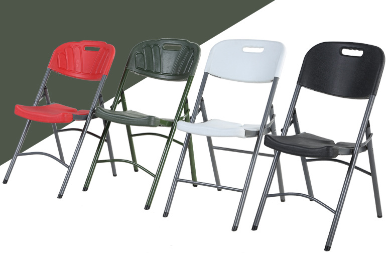 Outdoor Plastic Folding Chair Portable Blow Molding Back Chair Banquet Wedding Chair