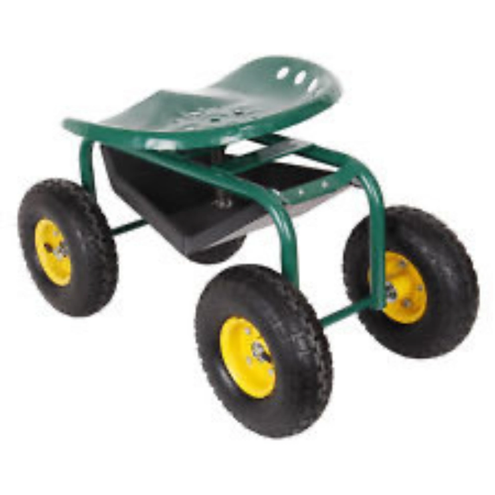 Outdoor Wagon Scooter Garden Cart Rolling Work Seat with Adjustable Seat Wyz21323