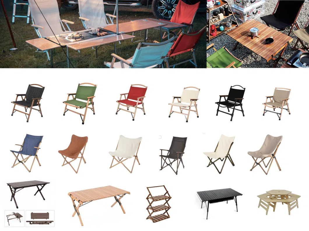 Wholesale Lightweight Foldable Beech Wooden Canvas Travel Camping Moon Chair Portable Folding Butterfly Garden Beach Chairs