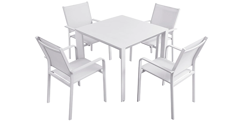 Outdoor Furniture Set Leisure Balcony Garden Patio Aluminum Mesh Square Table Chair