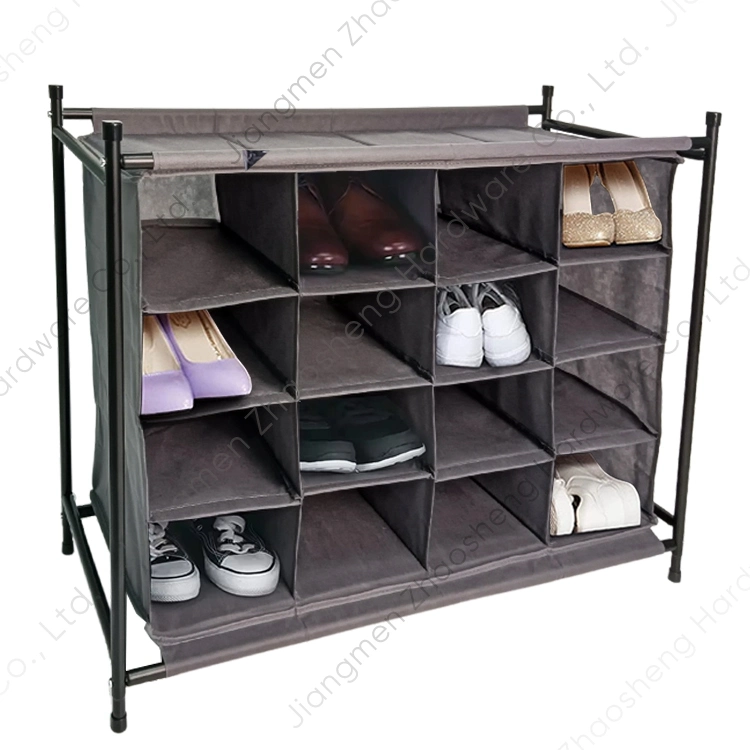 16-Compartment Shoes Shelf Cubby Organizer Stands Storage Shoe Rack