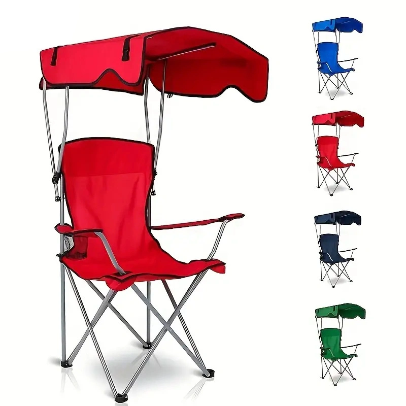 Lawn Chair, Camping Chairs with Shade Canopy and Carry Bag, Fold Fishing Chair for Outdoor Beach Camping Patio Chairs