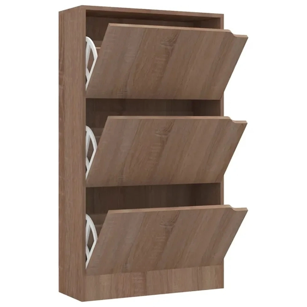 Modern 3-Tier Storage Locker Home Furniture Wooden Shoe Rack Wholesale