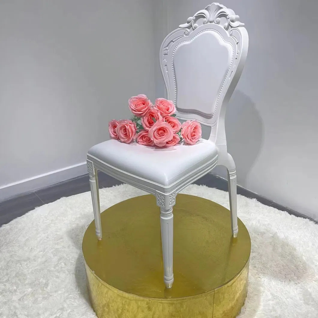 Wholesale White Chaise Stackable PP Plastic Napoleon Wedding Resin Chairs for Party Rental