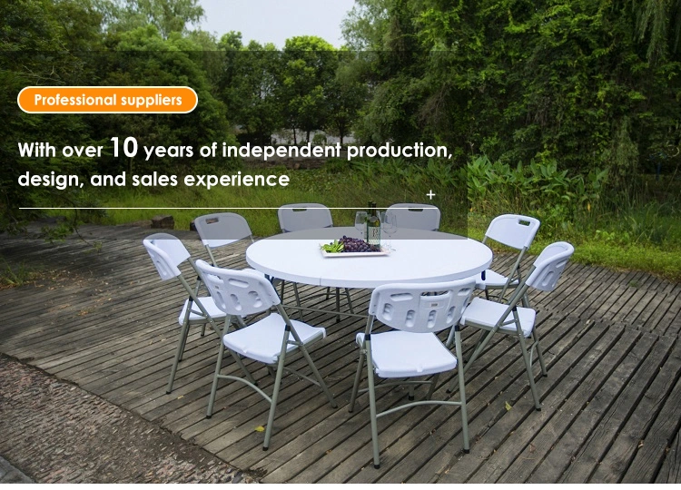 Garden Patio Brown Imitated Plastic Rattan Long Folding Table for Event Party