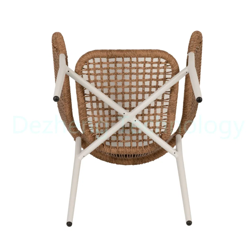 Modern Home Furniture Aluminum Cafe Restaurant Dining Rattan Arm Chair