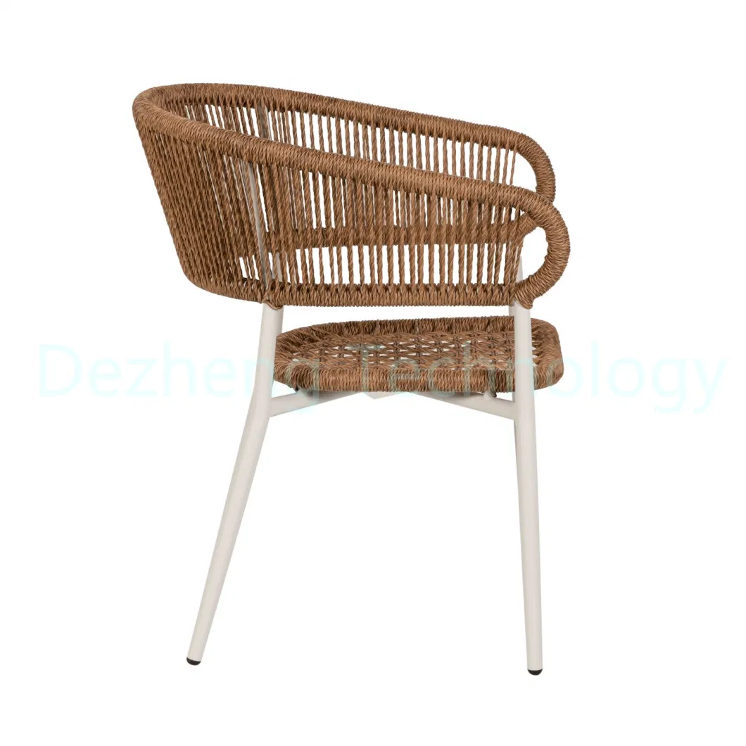 Modern Home Furniture Aluminum Cafe Restaurant Dining Rattan Arm Chair