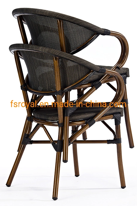 Wholesale Outdoor Restaurant Furniture French Bistro Polyester Mesh Fabric Dining Chair