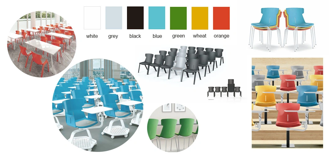 Modern Patent Design White Plastic Restaurant Furniture Dining Training Chair