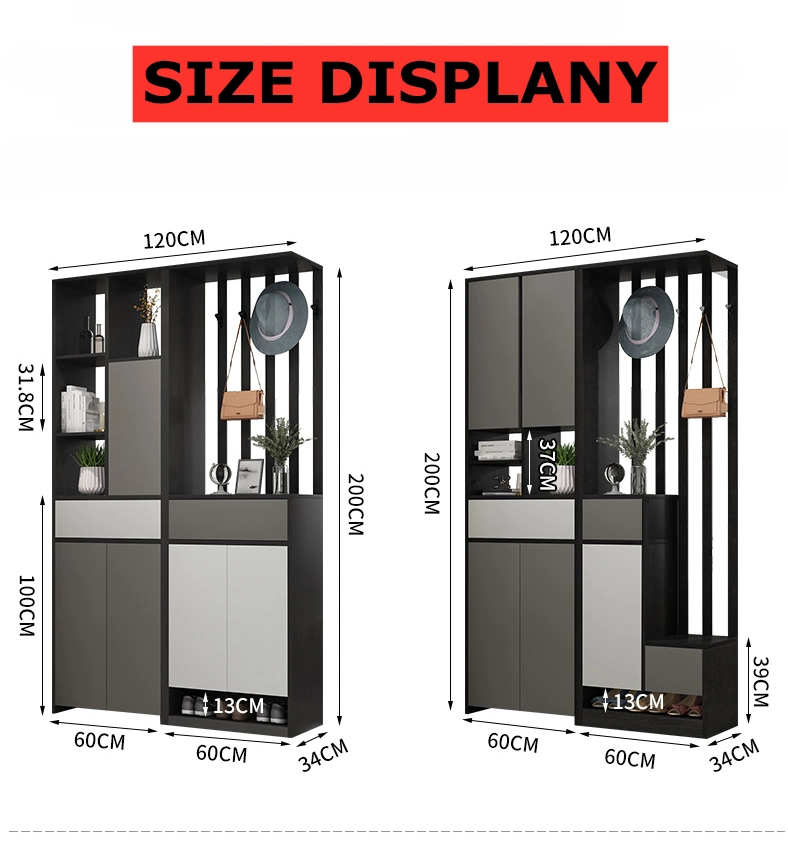 Light Luxury Wine Cabinet Entrance Closet with Shoe Rack Living Room Partition Cabinet