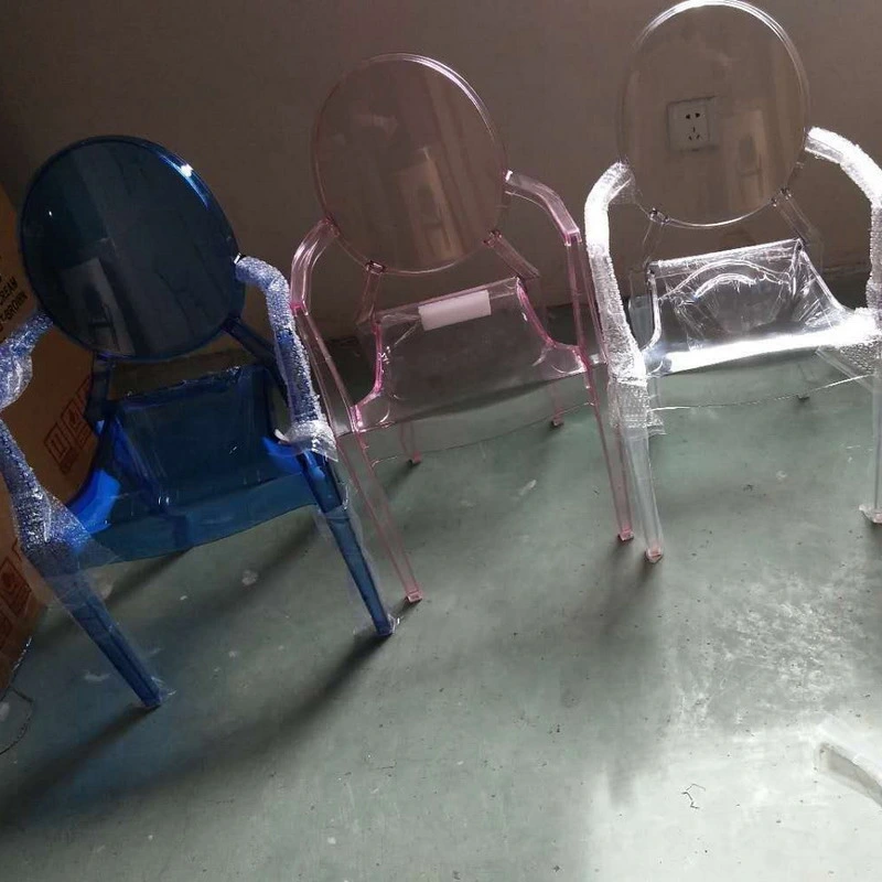 Kindergarten Furniture Children Acrylic Resin Ghost Dining Arm Party Chairs