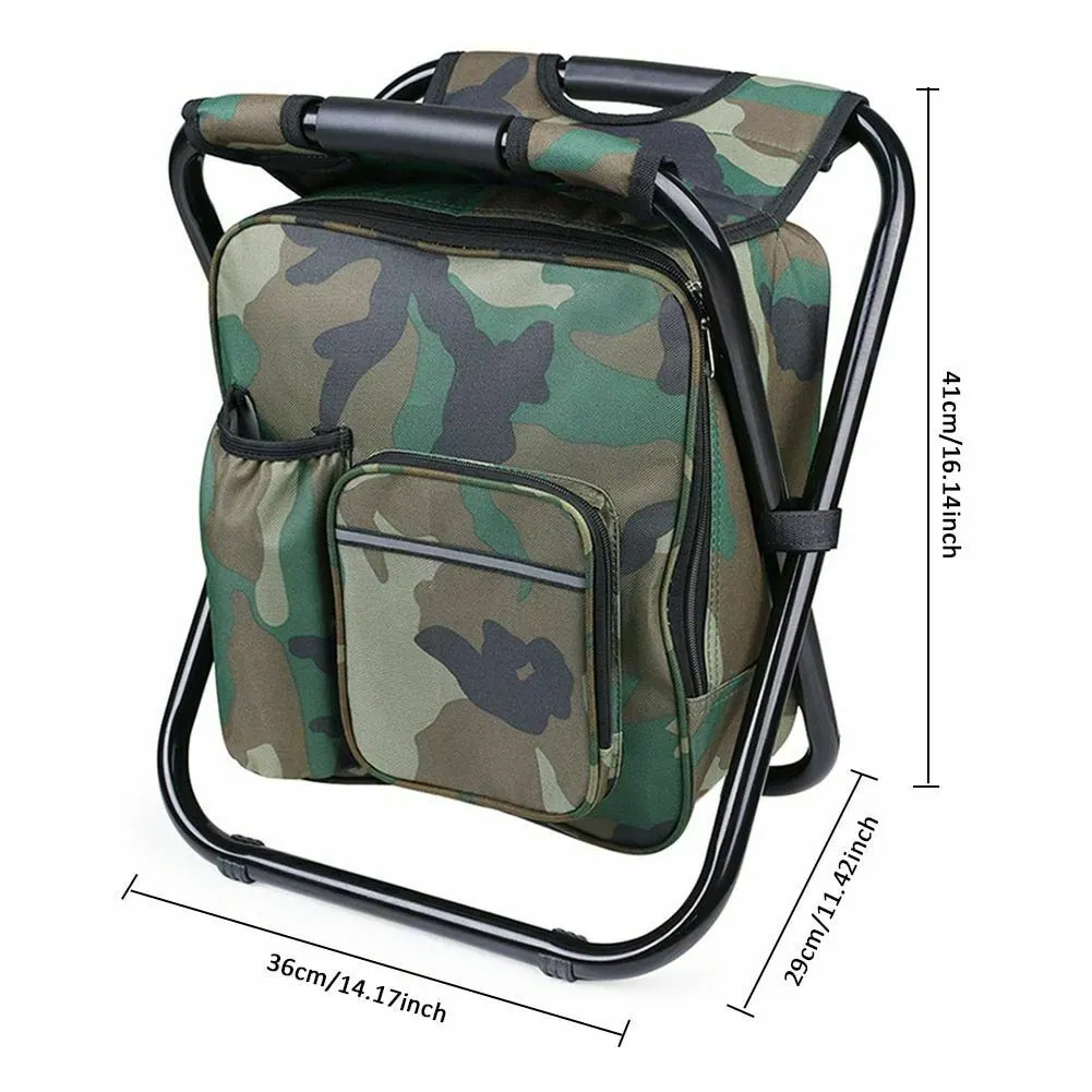 Fishing Backpack Chair Portable Folding Beach Chair Lightweight Camouflage Seat Camping