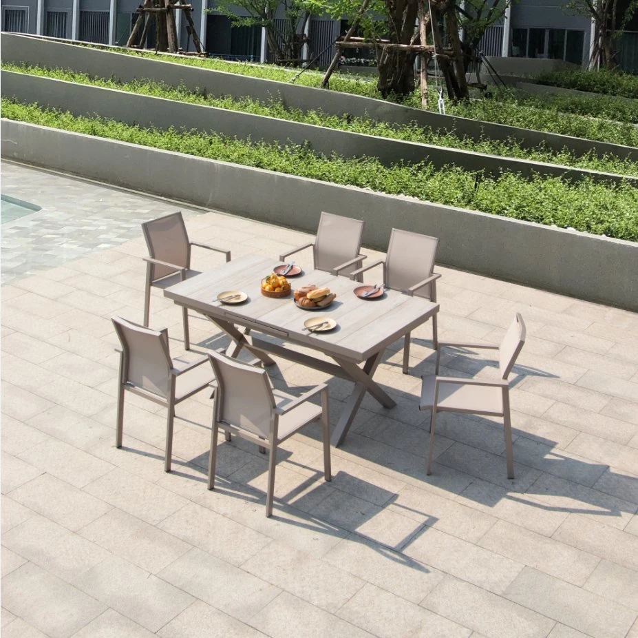 Outdoor Aluminum Alloy Furniture Leisure Outdoor Open-Air Balcony Garden Outside The Small Yard Stretch Table