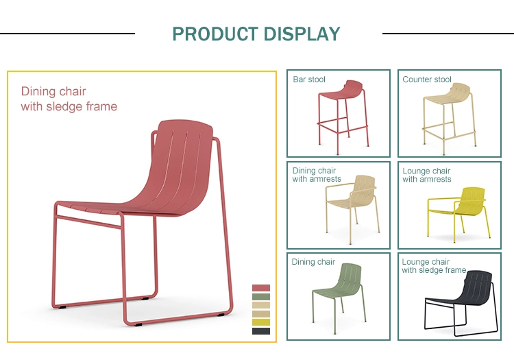 Metal Modern Sunlink Chair Aluminium Chairs Restaurant Bistro Outdoor Garden Furniture Set