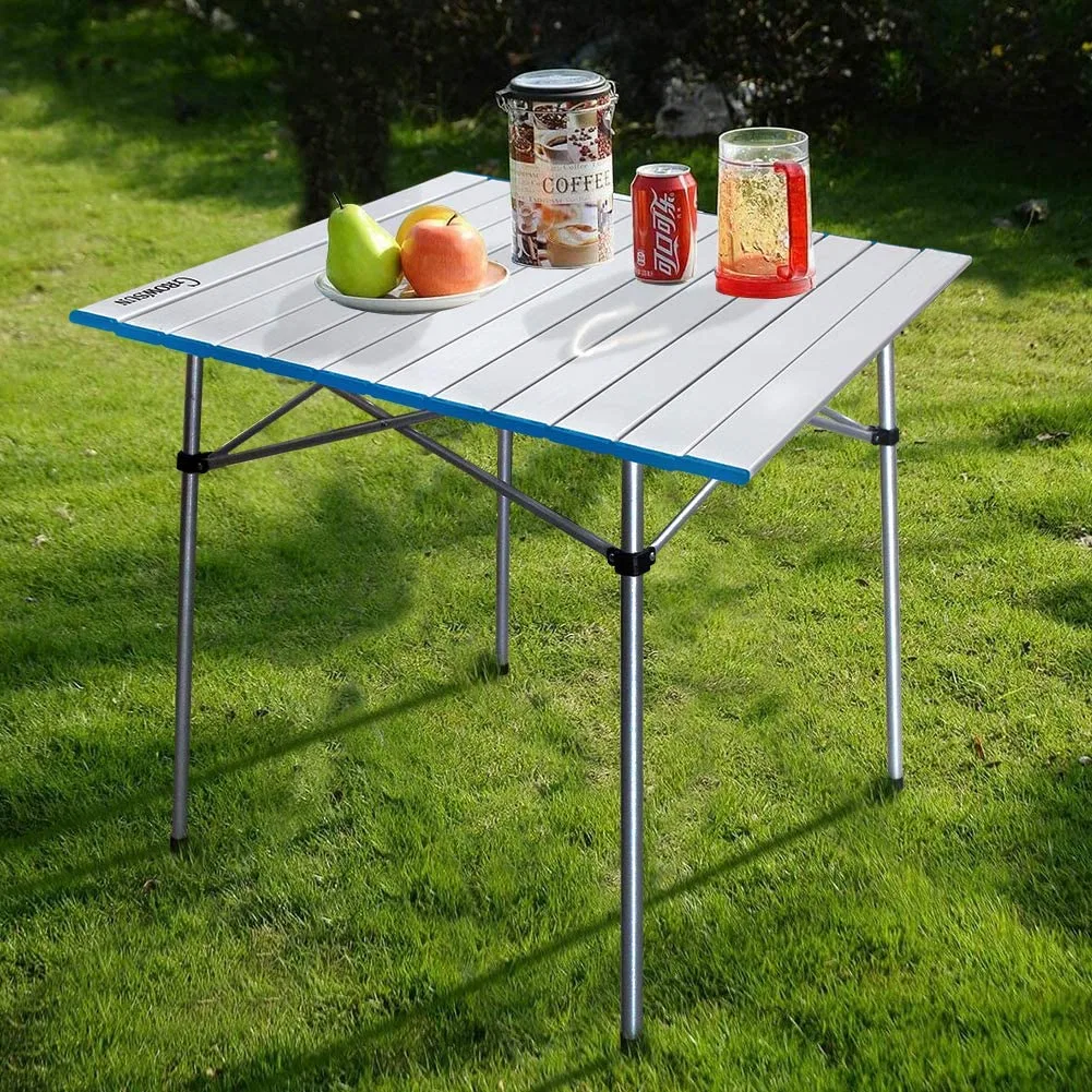 Wholesale Portable Aluminium Picnic Lightweight Square Folding Camping Table with Carry Bag