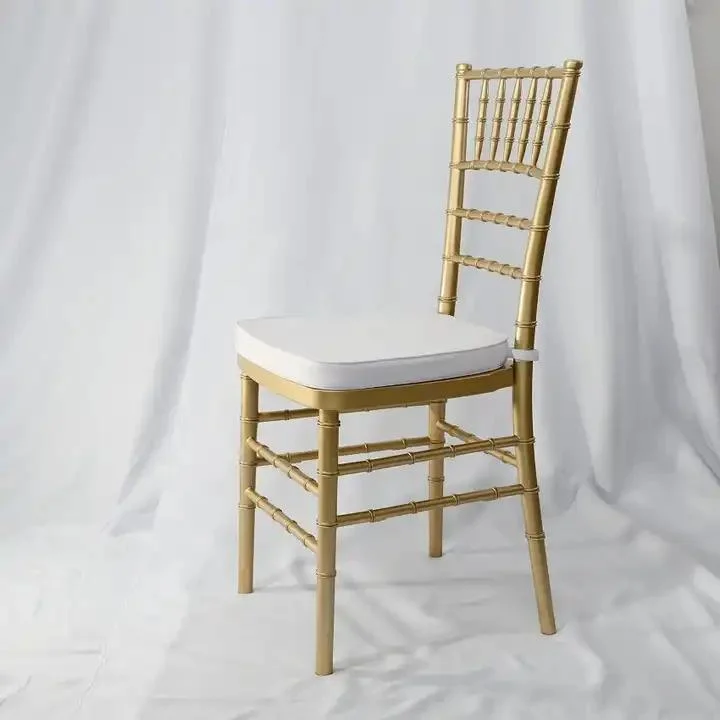 Wholesale Gold Plastic Monobloc Resin Stackable Wedding Banquet Tiffany Chairs