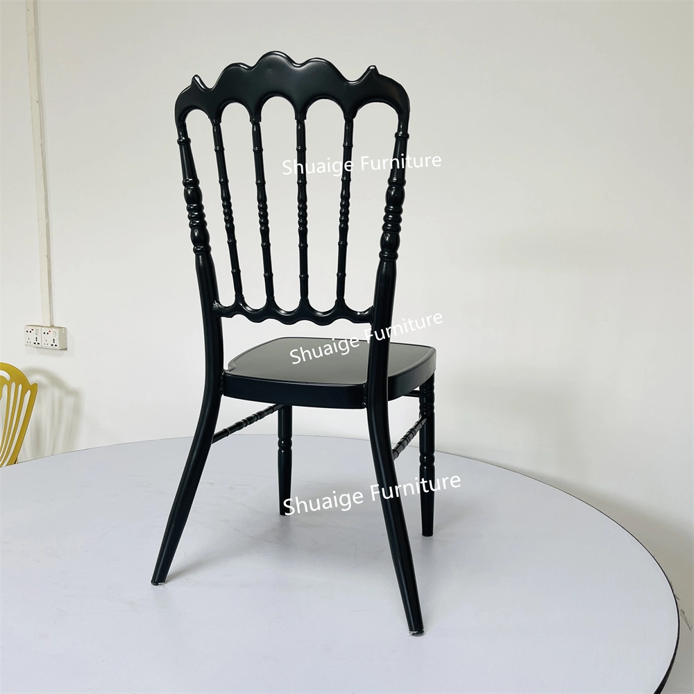 Hot Sale Foshan Furniture Factory Black Metal Dining Banquet Chair