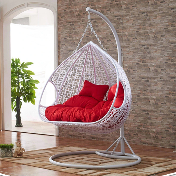 Single Hanging Basket Outdoor New Weaving Flower Shape Outdoor Garden Furniture PE Rattan Swing Chair